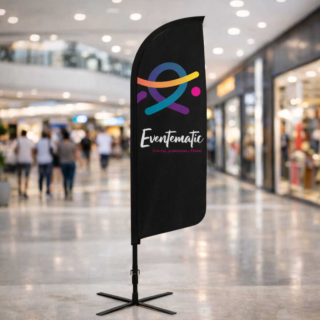 Banderola tipo vela personalizada | Impresión textil Madrid