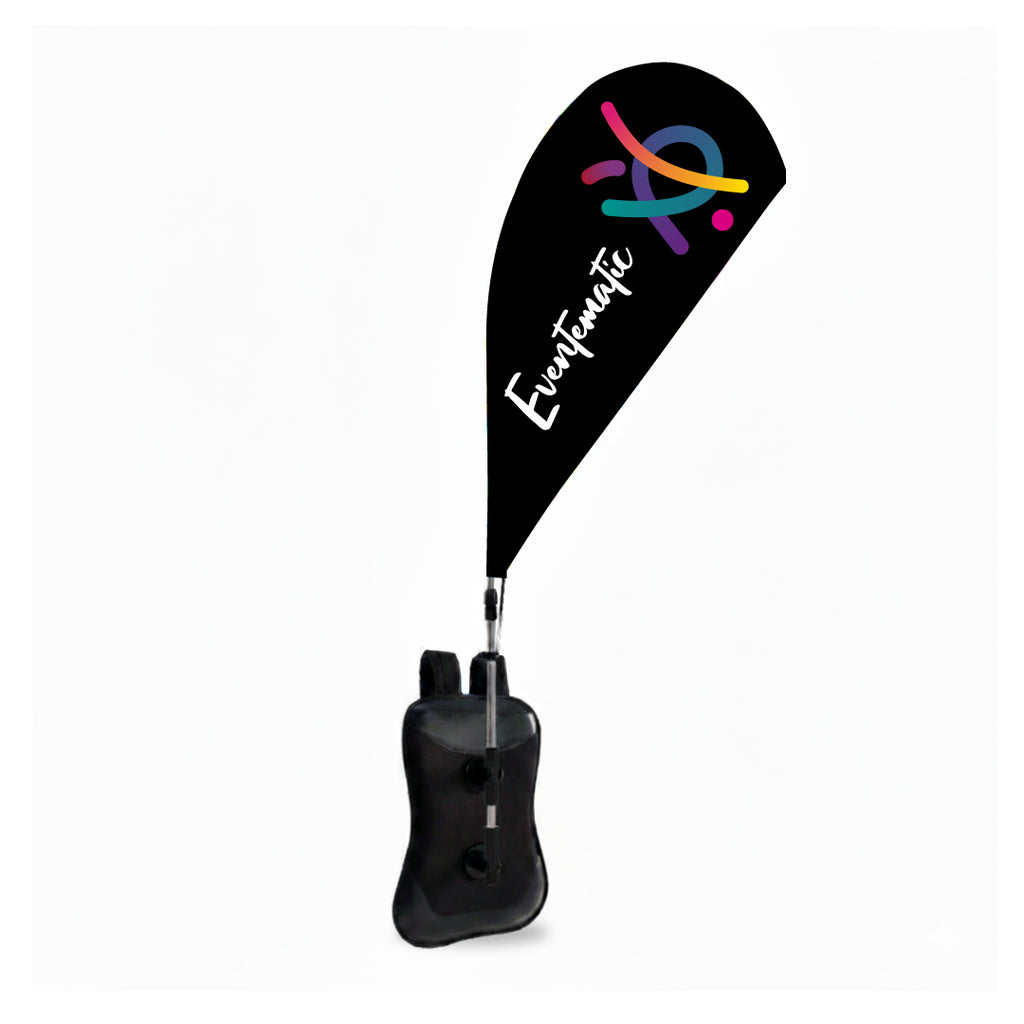 Bandera mochila tipo gota personalizada