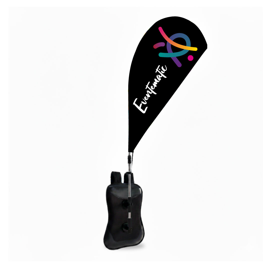 Bandera mochila tipo gota personalizada