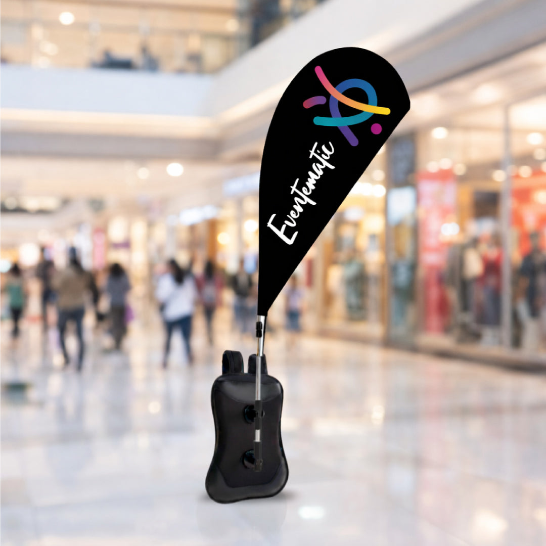 Bandera mochila tipo gota personalizada