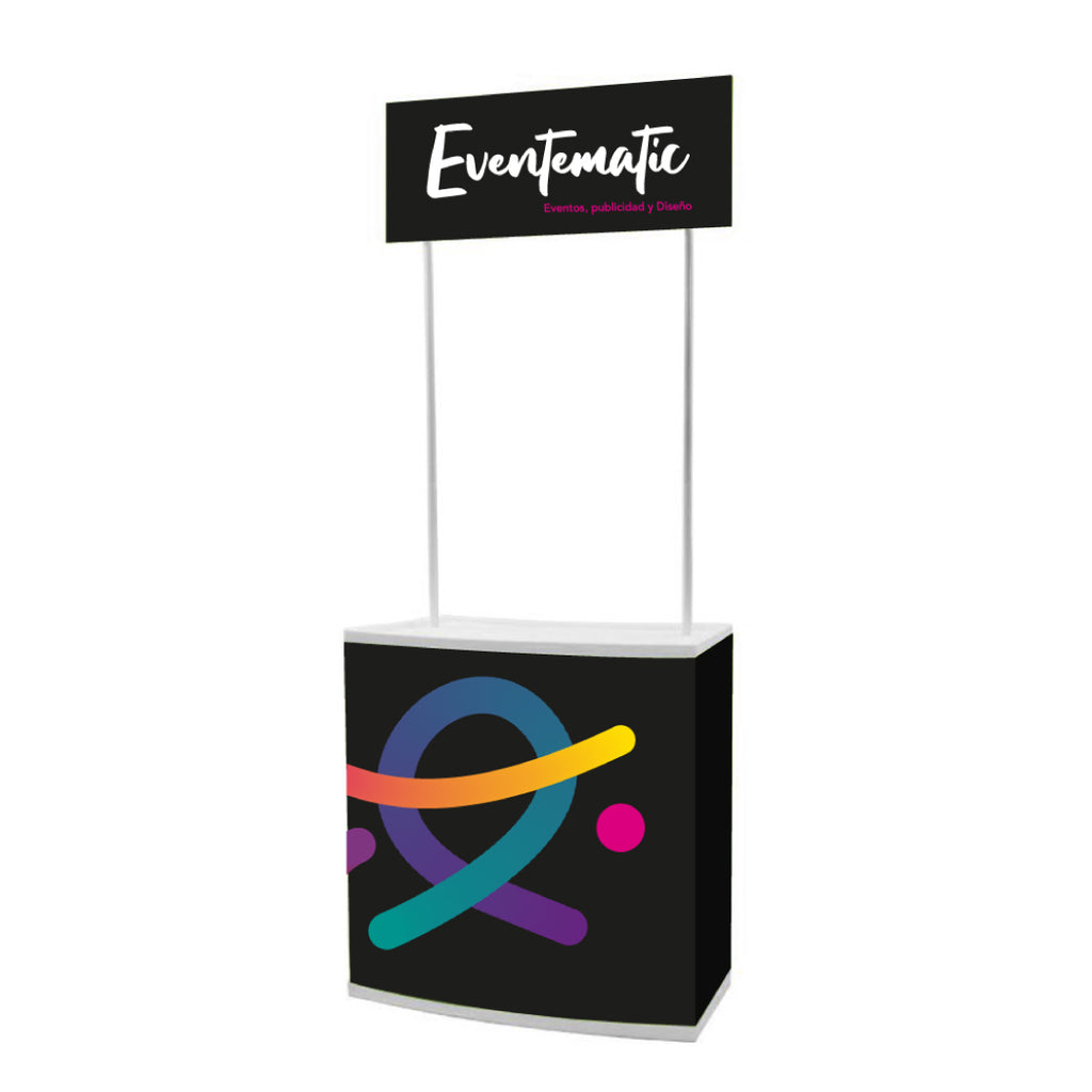 Mostrador promocional con cartel personalizado